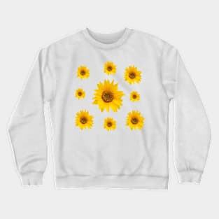 Sunflowers Bloom -  Hello Summer - Yellow Flowers Crewneck Sweatshirt